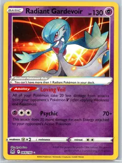 Radiant Gardevoir 069/196 Radiant Rare Lost Origin Pokemon Holo Near Mint - Image 1