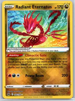 Radiant Eternatus 105/159 Radiant Rare Crown Zenith Pokemon Holo Near Mint - Image 1