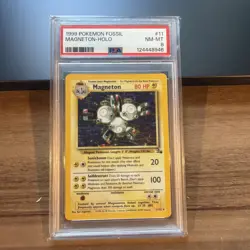 1999 POKEMON GAME BASE SET #9 MAGNETON-HOLO PSA 8 - Image 1