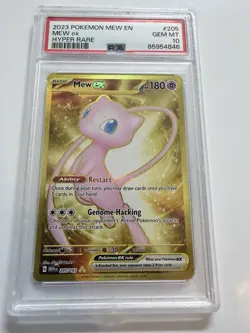 2023 Pokemon 151 Mew ex Gold Hyper Rare #205/165 PSA 10 GEM MT Scarlet & Violet - Image 1