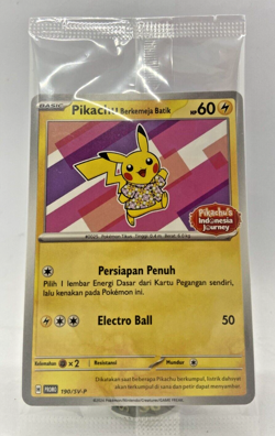 Special Pokemon Card Indonesia Pikachu Berkemeja Batik 190/SV-P Flower Pikachu - Image 1