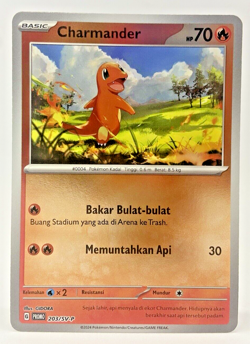 Special Pokemon TCG Indonesia Charmander Promo Reverse Holo 203/SV-P NM - Image 1