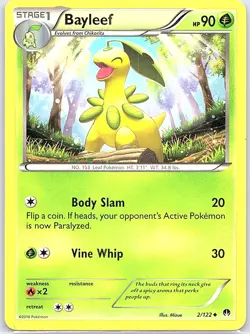 Bayleef 2/122 Non Holo XY - BREAKpoint - Pokemon Card - MP - Image 1