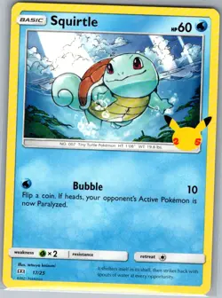 Squirtle - 17/25 Non Holo McDonald's 25th Anniversary Promos - Pokemon Card - NM - Image 1