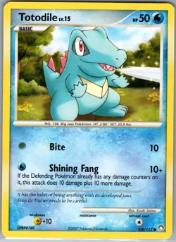Totodile 106/123 Non Holo Mysterious Treasures - Pokemon Card - NM - Image 1