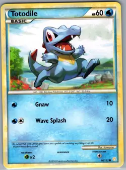 Totodile 86/123 Non Holo HeartGold SoulSilver - Pokemon Card - NM - Image 1