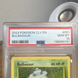 Pokemon TCG Bulbasaur PSA 10 001/034 Trading Card Game Classic Holo 2023 EN - Image 2