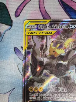Pikachu and Zekrom GX Tag Team SM168 Damaged Promo - Image 2