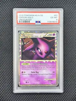 2010 Pokemon Heartgold & Soulsilver Undaunted #81 ESPEON HOLO PSA 6 - Image 1