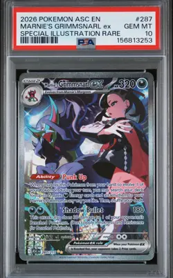 2026 POKEMON ASCENDED HEROES SPECIAL ILLUSTRATION MARNIE'S GRIMMSNARL EX PSA 10 - Image 1