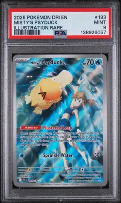Pokemon Misty's Psyduck Illustration Rare Holo 193/182 SV10 PSA 9 EN - Image 1