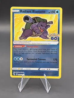 Pokemon TCG Radiant Blastoise Holo Rare Card 018/078 Pokemon Go NM/M - Image 1