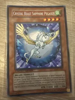 Yugioh Crystal Beast Sapphire Pegasus CT04-EN002 Secret Rare Limited Edition MP - Image 1