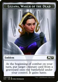 X 1 Liliana, Waker of the Dead Emblem C21 018 MTG Magic The Gathering - Image 1