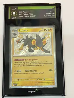 2024 Pokemon Shiny Secret Holo Luxray 137/091 Paldean Fates Holo Degree MINT 9 - Image 1