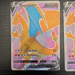 Pokemon Charizard V SWSH050 Promo LOT OF 2 Full Art Holo Champion's Path NM - Image 2