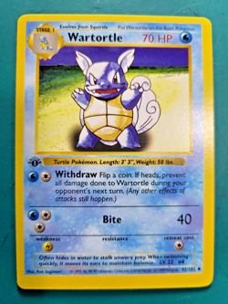 1999 Pokemon Base 1st Edition #42 Wartortle Thick Stamp Pokemon GamE - Image 5