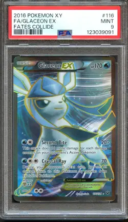 Glaceon EX 116/124 Fates Collide Full Art Rare PSA 9 Mint Pokemon Card - Image 1