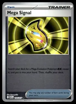 Mega Signal 193/217 Common Ascended Heroes Pokemon Reverse Holo Near Mint - Image 1