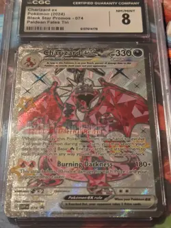 Pokemon Paldean Fates Charizard EX Black Star Promo 074 CGC 8 Mint - Image 2