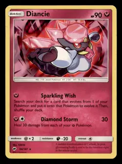 Diancie 94/147 Holo Rare Burning Shadows Pokemon Holo Near Mint - Image 1