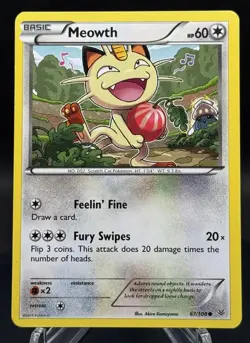 🐱✨ Pokemon TCG – Meowth 67/108 – Roaring Skies – LP - Image 1