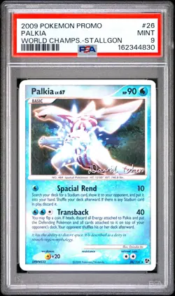 2009 POKEMON WORLD CHAMPIONSHIPS PROMO STALLGON #26 PALKIA PSA 9 - Image 1