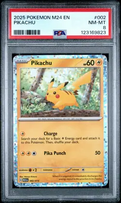 2025 POKEMON M24 EN-MCDONALD'S COLL #002 PIKACHU PSA 8 - Image 1