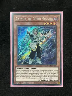 Yu-Gi-Oh! TCG Crowley, the Gifted Magistus BLMM-EN044 Secret Rare Card - Image 1