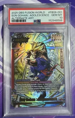 Dragon Ball Fusion World Gohan Adolescence FB08-01 Alternate Art PSA 10 - Image 1
