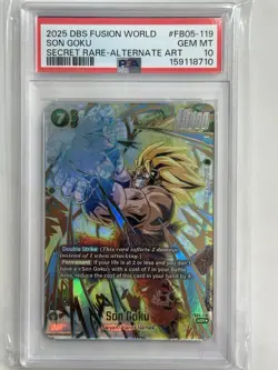 Son Goku PSA10 FB05-119 Secret Rare Alternate Art Dragon Ball Fusion World - Image 1