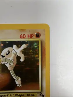 Pokemon TCG Hitmonlee 7/62 Fossil Set Holo Rare Card Vintage WOTC 1999 LP - Image 2