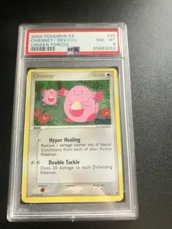 Pokemon Chansey EX Unseen Forces Reverse Holo Rare #20 PSA 8 NM-MT - Image 1