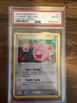 Pokemon Chansey EX Unseen Forces Reverse Holo Rare #20 PSA 8 NM-MT - Image 1