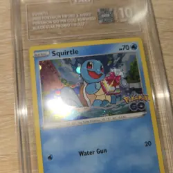 LOW POP TAG 10 Squirtle SWSH233 Black Star Holo Promo Cosmos Pokemon Go Pin Card - Image 2