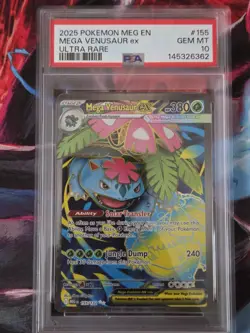 Pokemon TCG Mega Venusaur ex 155/132 Me01: Mega Evolution Holo PSA 10 - Image 1