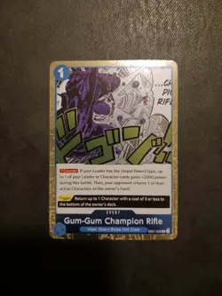 One Piece Card Game TCG Gum-Gum Champion Rifle EB01-028 R M/NM Condition - Image 1