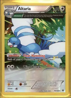 Altaria 074/108 (Delta) Roaring Skies Rare Reverse Holo Pokemon Card LP - Image 2