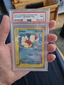 PSA 9 Goldeen 111/165 Reverse Foil Expedition E Series 2002 Pokemon Card MINT - Image 1