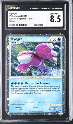 CGC 8.5 NM/MINT+ Kyogre SL6 Call Of Legends Holo Pokemon Card - Image 1