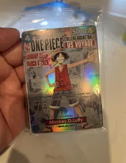 ONE PIECE MONKEY D. LUFFY US VOYAGE NCAA COLLEGE BASKETBALL CARD PROMO MINT RARE - Image 1