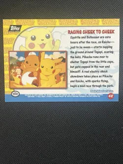 Topps Pokemon Card Racing Cheek To Cheek Holo Foil Pikachu's Vacation #48 MP - Image 2