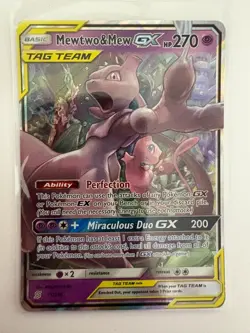 Mewtwo & Mew GX 71/236 Unified Minds Ultra Rare Holo TAG TEAM Pokemon Card - Image 1