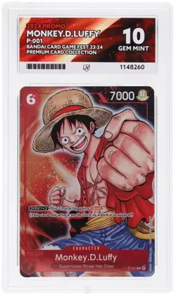 One Piece Premium Card Coll Bandai Games Fest 23-24 Monkey.D.Luffy P-001 ACE 10 - Image 1