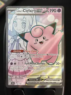 Pokemon TCG Lillie's Clefairy EX Holo Ultra Rare Card 173/159 Journey Together - Image 1