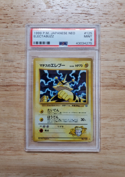 Pokemon PSA 9 MINT 1999 Lt. Surge's Electabuzz JPN Gym Heroes Holo Card Error - Image 1