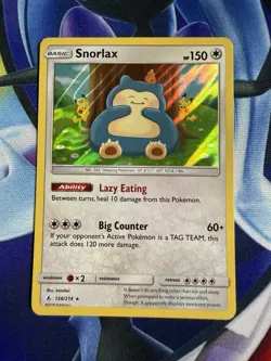 Pokemon TCG Snorlax 158/214 Holo Card Sun & Moon Unbroken Bonds - Image 1