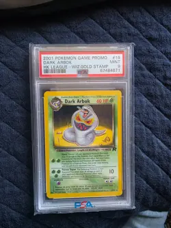 Dark Arbok [W Stamped] Team Rocket 19/82 Hong Kong League Pokemon card PSA 9 - Image 1