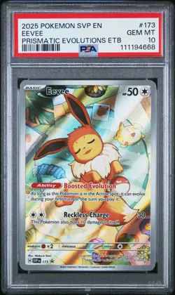 PSA 10 Eevee 173 SVP en Prismatic Evolutions ETB Promo Pokemon Card GEM MINT - Image 1