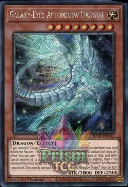 1st ed Galaxy-Eyes Afterglow Dragon Platinum SR RA01-EN017 Yugioh - Image 1